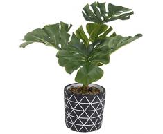 Koopman International B.V. Planta Artificial Monstera en Macetero de Cemento, 26 x 32 cm, 640 g