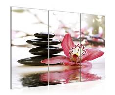 Runa Art 204231a - Cuadro de pared (120 x 80 cm, lienzo de fieltro, tamaÃ±o XXL, 3 piezas, fabricado en Alemania, listo para colgar), diseÃ±o de orquÃ­dea