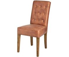 Hill Interiors - Silla de Comedor de Piel sintÃ©tica, Color marrÃ³n, Talla Ãºnica