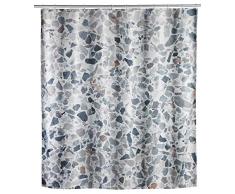 Wenko Cortina de Ducha Terrazzo Lavable, Impermeable con 12 Anillas, poliÃ©ster, Multicolor, 200 cm x 180 cm