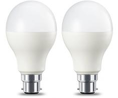 AmazonBasics Bombilla LED B22, 14W (equivalente a 100W), Blanco Cálido, Regulable- 2 unidades
