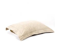 Linenme - Funda de almohada (lino, 50 x 90 cm, con vainica), color beige