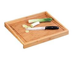 Zeller 25320 - Tabla de Cortar con surco y Bordes, 50 x 40 x 4.5 centÃ­metros, Madera de bambÃº