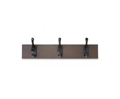 AmazonBasics - Perchero de pared, 3 ganchos modernos, Café