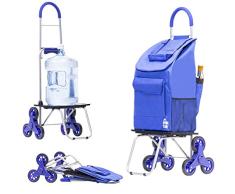 Bigger Carrito Dolly para Subir escalones, Color Azul Plegable de la Compra Carro Condo apartamento