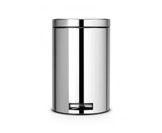 Brabantia Pedal Bin - Cubo de Basura, 12 litros, Cubo Interior de plástico extraÃble, Acero Brillante
