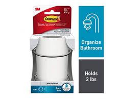 Command Vaso Portacepillos Mixto, Metal, Blanco, 8.5x9.6x11.18 cm