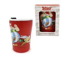 Puckator AstÃ©rix & ObÃ©lix - Taza tÃ©rmica aislada (300 ml), color rojo (CUP68)