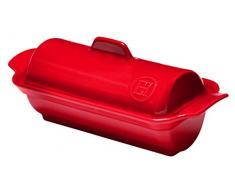 Emile Henry EH345865 - Cazuela para terrina de Foie Gras (cerámica, 24,5 x 10,5 x 10 cm), Color Rojo
