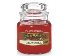 Yankee Candle Red Apple Wreath Vela AromÃ¡tica en Frasco PequeÃ±o, Rojo, 104g