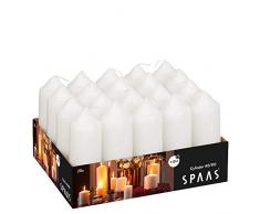 Spaas Bandeja de 20 velas sin perfume 40/110 mm, 13 horas, color blanco