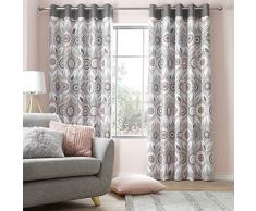 Catherine Lansfield Annika - Cortinas con Ojales (222,4 x 22,2 cm), Color Rojo
