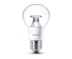 Philips Pera Bombilla LED de luz cálida, 6 W, casquillo E27, 2200-2700K , regulable Blanco, pack de 1