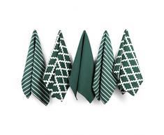Penguin Home AlgodÃ³n Toalla de TÃ© 5-Pieza Establecer, Verde