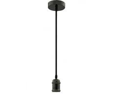 Wonderlamp W-A000014 Lámpara colgante para el techo estilo vintage. Portalámparas E27 (bombilla no incluida), color grafito, 150 x 5 x 10 cm.