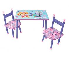 Fun House 712744 Pat' Patrulla niña Mesa con 2 sillas para niños, MDF/Metal, 60 x 40 x 44 cm