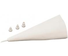 Zenker Manga Pastelera Decorar + 5 boquillas, AlgodÃ³n, Blanco, 31 cm