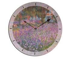 Artopweb TW35011 Monet Jardin a Giverny Reloj de Pared, Madera, Multicolore, 60x0.5x60 cm