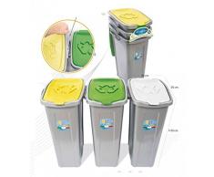 Duplast 7580 Papelera - Cubo de Basura (Verde, Color Blanco, Amarillo, Rectangular)