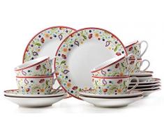 Ritzenhoff & Breker Shanti Doppio, Juego de Café de 18 Piezas, Porcelana, 17960