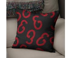 BonaMaison Fundas para CojÃnes, Negro Rojo Funda de Almohada Silla Oficina Cama Decorativa Moderna Decoración del Hogar Habitación, 43x43 Cm - Diseñado y Fabricado en TurquÃa