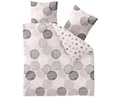 CelinaTex Touchme Filia Ropa de Cama Reversible AlgodÃ³n Circulitos Blanco Gris Antracita 200 x 200 cm