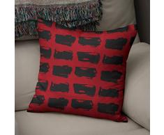 BonaMaison Fundas para CojÃnes, Negro Rojo Funda de Almohada Silla Oficina Cama Decorativa Moderna Decoración del Hogar Habitación, 43x43 Cm - Diseñado y Fabricado en TurquÃa