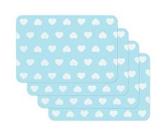 Venilia Blue Motif Salvamanteles Corazón Azul, MantelerÃa, Mantel Individual para el Comedor, Apto para Alimentos, 4 tajada, 45 x 30 cm, 59049, Herzen Blau, 30 x 45 cm