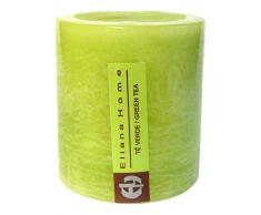 Eliana Home Vela Rustica te Verde, 7 x 7.5 cm, Cera, 7.00x7.00x7.50 cm