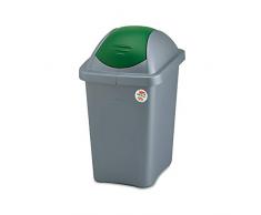 Asekible - Papelera 30l. tapa basculante verde