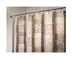 InterDesign Vivo SC Cortina de ducha | Cortinas de baño de diseño de 183,0 cm x 183,0 cm | Cortinas para ducha con estampado de hojas | Con 12 ojales de metal | Poliéster marrón