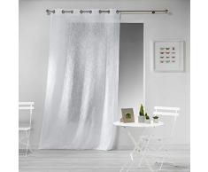 Douceur dIntÃ©rieur, Visillo con Ojales (140 x 240 cm) Haltona Blanco, Efecto Lino Tejido