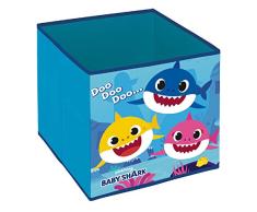 ARDITEX SK13993 Contenedor - Organizador Textil con Forma de Cubo Plegable de 31x31x31cm de Nickelodeon-Baby Shark