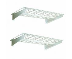 HyLoft 00777 Estante de pared con barra colgante, 36 x 18 pulgadas, paquete de 2