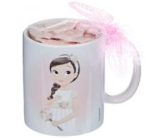 Mopec GD969.1 Taza ComuniÃ³n niÃ±a romÃ¡ntica 7caramelos en Caja Regalo, Porcelana