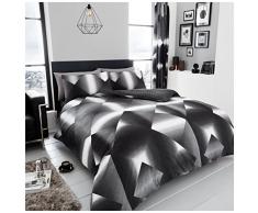 GC GAVENO CAVAILIA Funda de edredón Reversible, Color Negro, Juego de Ropa de Cama 3D Individual, Fundas de Cama geométricas con Fundas de Almohada (135 x 200cm)