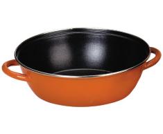 IBILI - Sarten honda con 2 asas new orange, 28 cms, Acero esmaltado vitrificado, Antiadherente, Apta para induccion