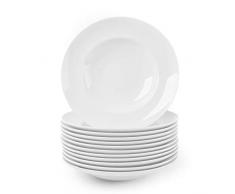 Holst Porzellan PB 27 FA4 FA4-Juego de 12 Platos de Postre Profesionales (26 cm, 26 x 26 x 25 cm), Color Blanco, Porcelana