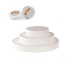 DECORA poliestireno Disco Forma Chupete para decoración de Pasteles, Blanco, poliestireno, Hueso, 25 x 5 cm