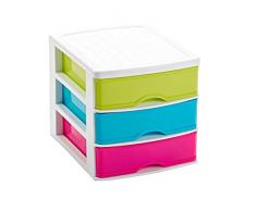 PLASTIC FORTE, Cajonera sobremesa, Multicolor, 3 Cajones
