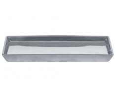 Gedy Glamour Bandeja, Porcelana, Plata, 23.6x10.9x3 cm