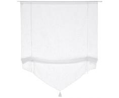 Linder 0171/10/338 - Visillo con Acabado Triangular (Aspecto de Lino), Color Blanco
