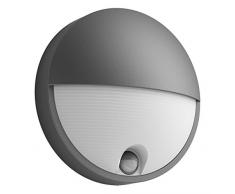 Philips myGarden Capricorn - Aplique con sensor de movimiento, iluminación exterior, 6 W, corriente alterna, LED, aluminio, diseño moderno, blanco cálido, color antracita