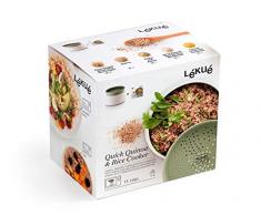 Lékué 200700 Recipiente para Cocinar Quínoa, Arroces Y Cereales, 1 Liter, plástico, Verde