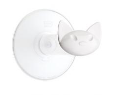 Koziol MIAOU Montado en Pared Transparente, Color Blanco - Soportes para Papel de baño (127 mm, 132 mm, 127 mm)