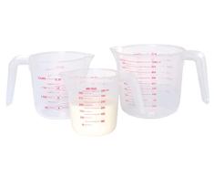 KitchenCraft Set de 3 Jarras Medidoras de Plástico con Sistema Métrico y Anglosajón, 1 x Jarra 1L, 1 x Jarra de 600 ml, 1 x Jarra de 400 ml - Transparente