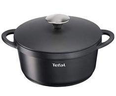 Tefal Trattoria E21844 Olla con Tapa, Aluminio, Negro