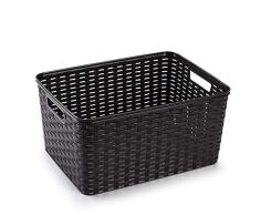 Metaltex - Cesta de Ordenación Acabado Rattan 18 L (38 x 28 x 19 cm)