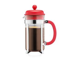 Bodum French Press 8 Cups 1 L Cafetera Ã©mbolo, Vidrio, plÃ¡stico, Acero, Rojo, 8 Taza