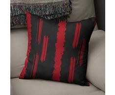 BonaMaison Fundas para CojÃnes, Negro Rojo Funda de Almohada Silla Oficina Cama Decorativa Moderna Decoración del Hogar Habitación, 43x43 Cm - Diseñado y Fabricado en TurquÃa